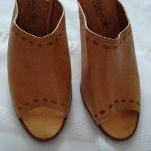 Brazilian leather mules